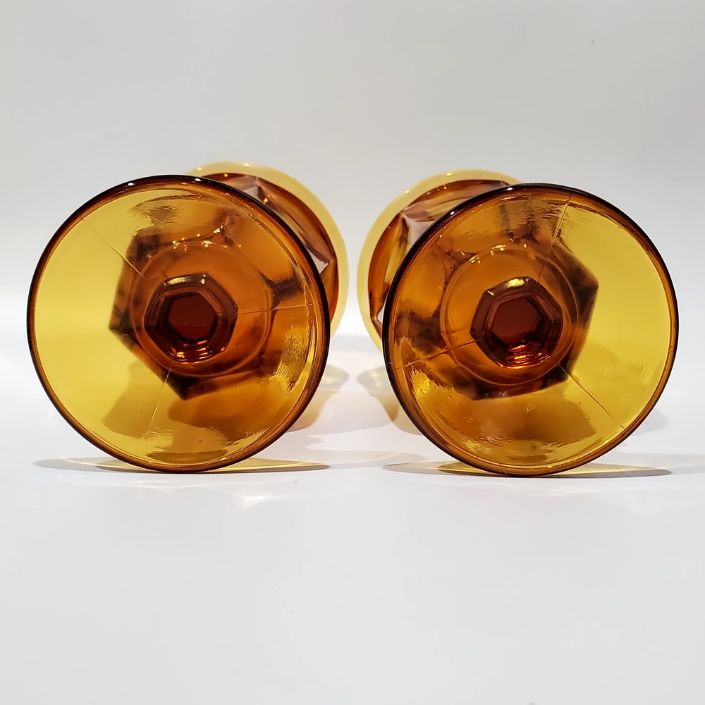 2 Imperial Glass-Ohio 12oz Old Williamsburg Amber Iced Tea Glasses - Picture 5 of 13